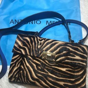 NWT!!!  Antonio Melani blue zebra bag